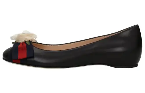 GUCCI Leather Casual Shoes Women's Black