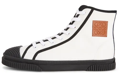 LOEWE High top Canvas Shoes Men's Cotton White