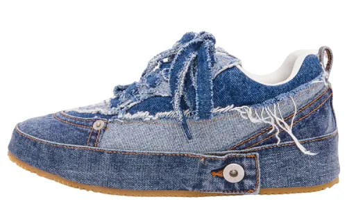 LOEWE Denim Low top Stylish Skateboarding Shoes Men's Blue