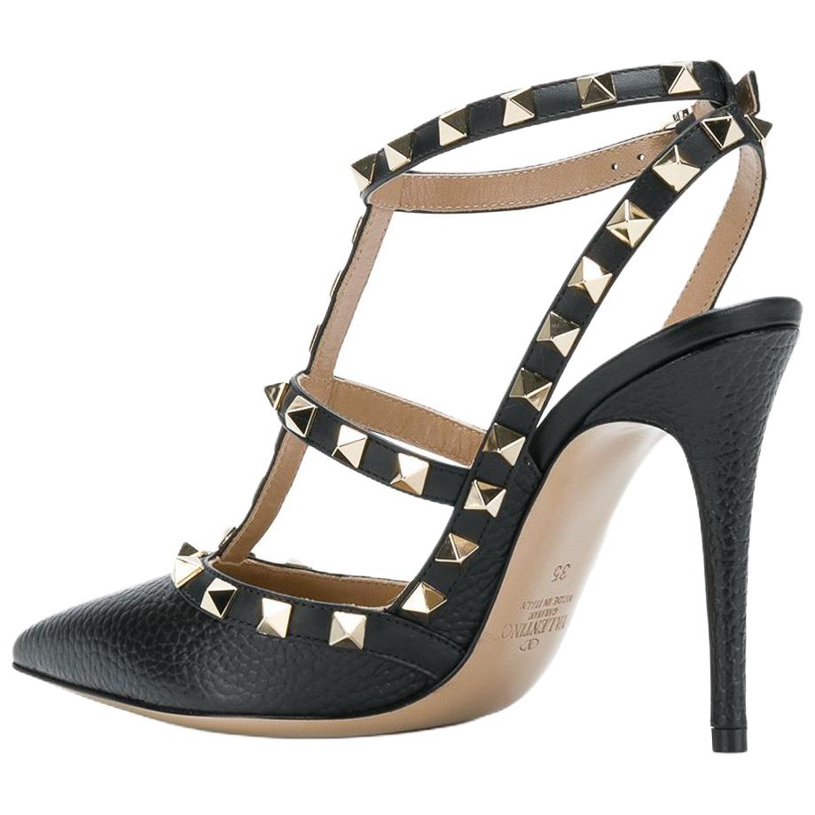 Valentino Garavani Rockstud Slingback Ankle Strap Pumps