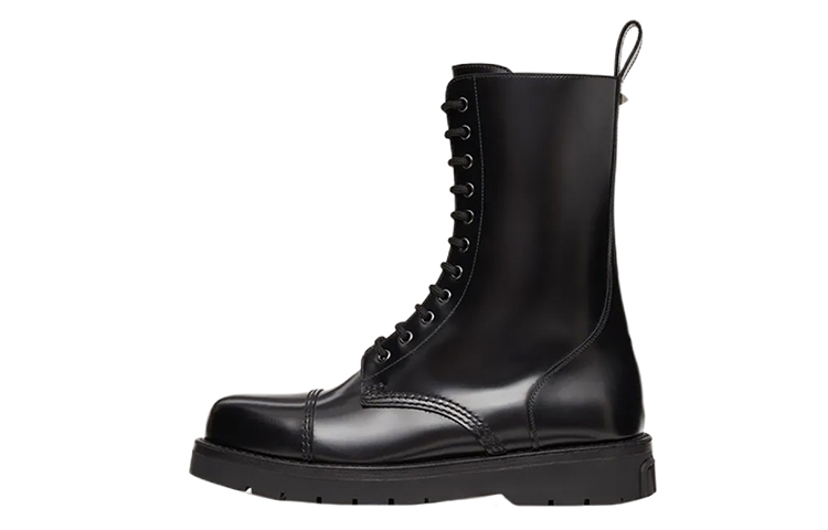 Valentino Round Toe Lace Up Boots