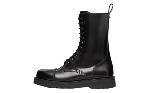 Valentino Round Toe Lace Up Boots