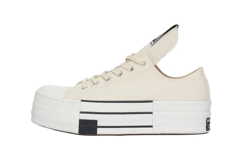 Converse x Rick Owens DRKSHDW Canvas Low top Skateboard Shoes 6cm Unisex White