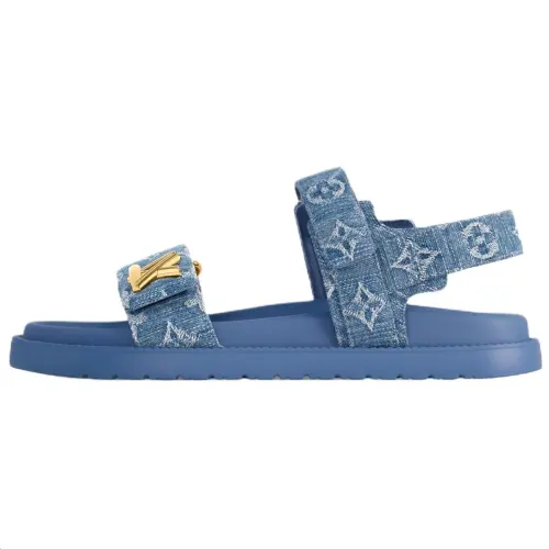 LOUIS VUITTON Sunset One Strap Sandals Women's Blue