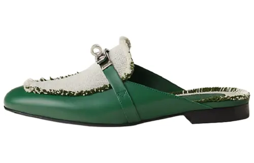 HERMES Oz Closed Toe Slippers Women's Green