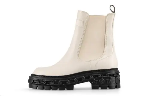 LOUIS VUITTON Record Short Chelsea Boots Women's White