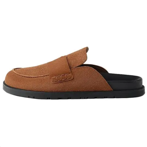 HERMES Go Closed Toe Slippers Men's Brown