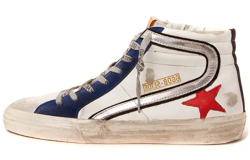 Golden Goose Slide Cow Leather Stylish Skateboarding Shoes Men's White