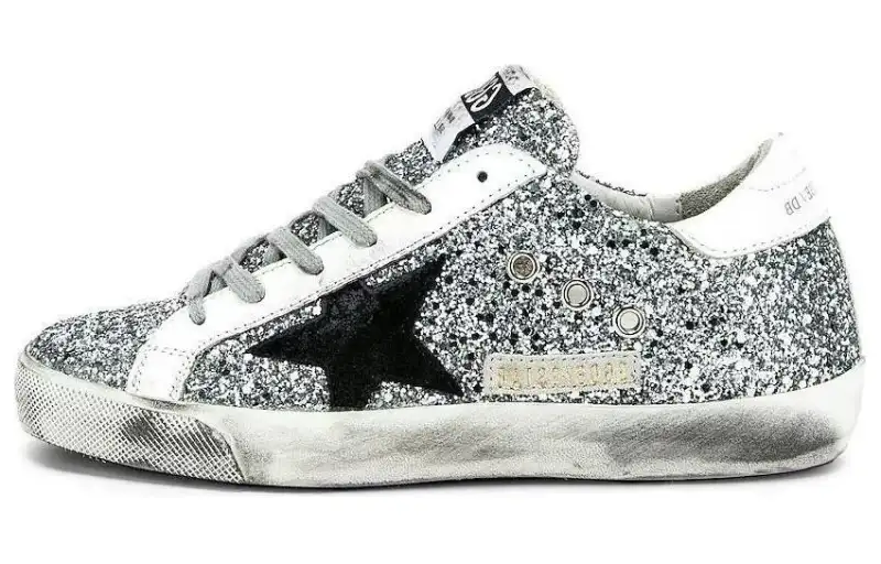 Golden Goose Super Star Stylish Skateboarding Shoes Women's Sequin White