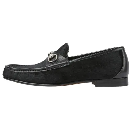 GUCCI Horsebit 1953 Leather Casual Shoes 1.5cm Men's Black