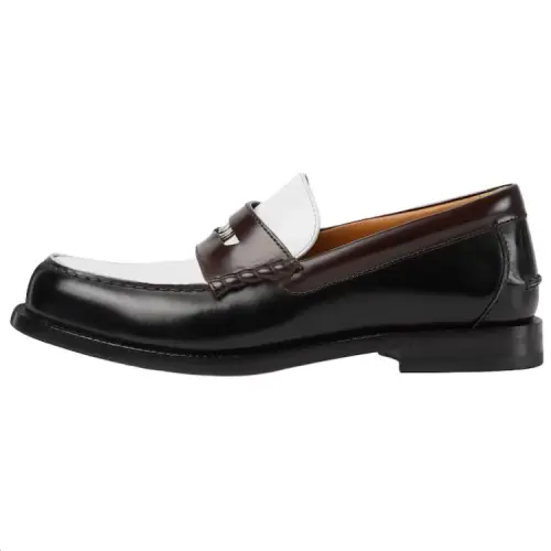 GUCCI Cow Leather Loafers Men's Black