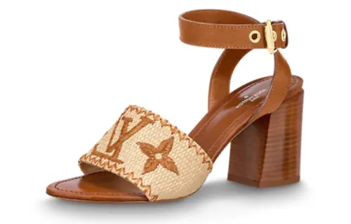 LOUIS VUITTON Sienna One Strap Sandals 7.5cm Women's Brown