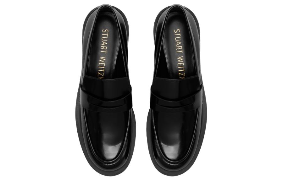 Stuart Weitzman/SW Cow Leather Loafers Women's Black