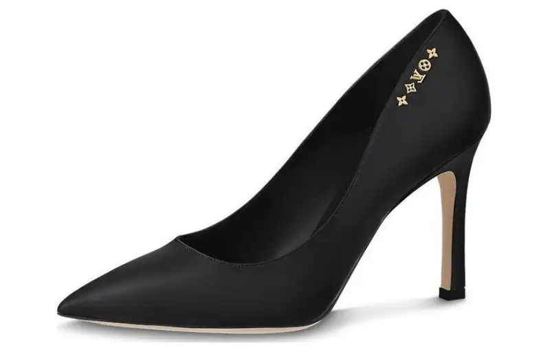 LOUIS VUITTON Signature Slim Heel High Heels 9.5cm Women's Black