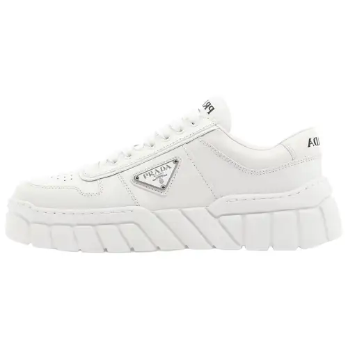 PRADA Soft Padded Nappa Leather Laced Up Shoes 'White' Women's