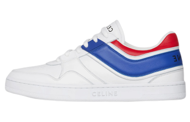 CELINE Trainer Leather Low top Skateboard Shoes Women's Blue White