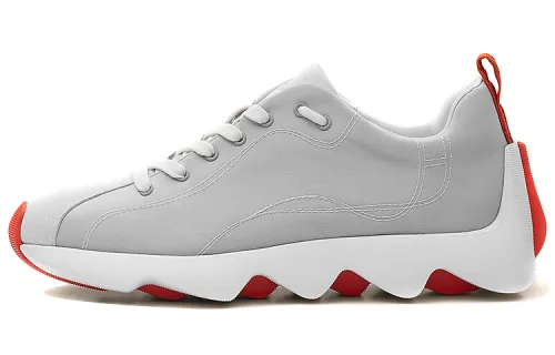 HERMES Envol Leather Low top Running Shoes Women's Gray White