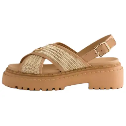 PRADA Leather One Strap Sandals 5.5cm Women's Beige