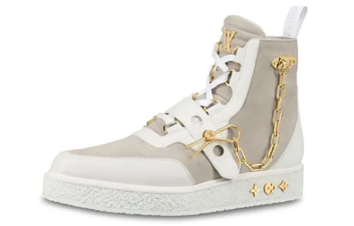 LOUIS VUITTON Creeper Ankle Boot White Beige
