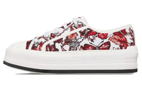 DIOR Walk'n'Dior Platform Shoes Low top Skateboard Shoes Women's Red