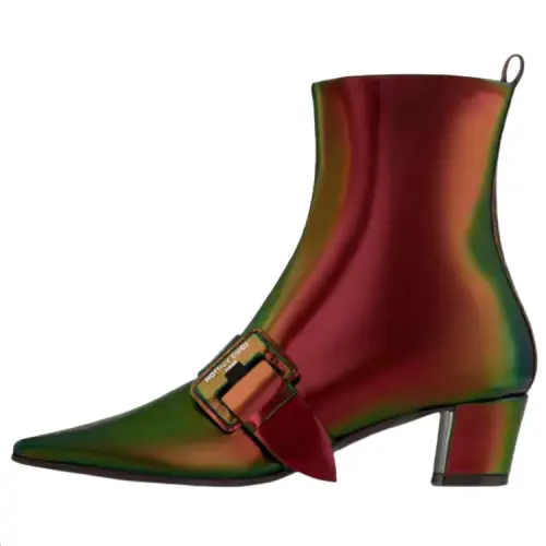 LOUIS VUITTON Fabric Ankle Boots 4.5cm Women's Green