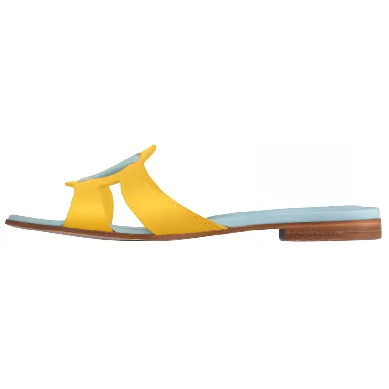 LOUIS VUITTON Isola Slide Slippers Women's Yellow Blue
