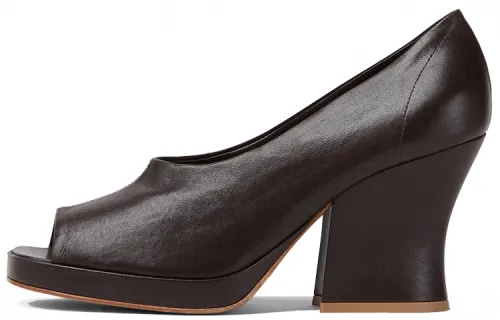 Bottega Veneta Stack High Heels Women's Dark Chocolate