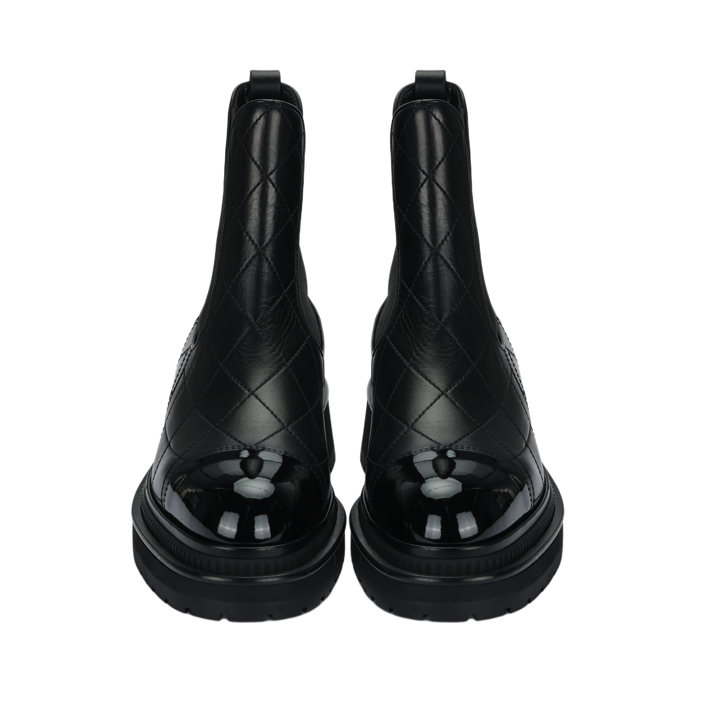 CHANEL Short Chelsea Boots 4cm Women's Black