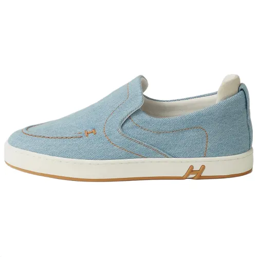 HERMES Kiddy Denim Casual Shoes Women's Blue