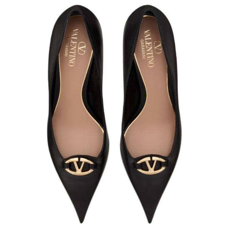 Женские туфли Valentino Vlogo 6cm (черный) — фото 4