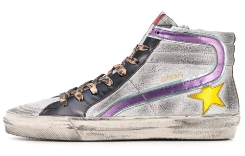Golden Goose Slide AFG Distressed Stylish Skateboarding Shoes Women's Multicolor