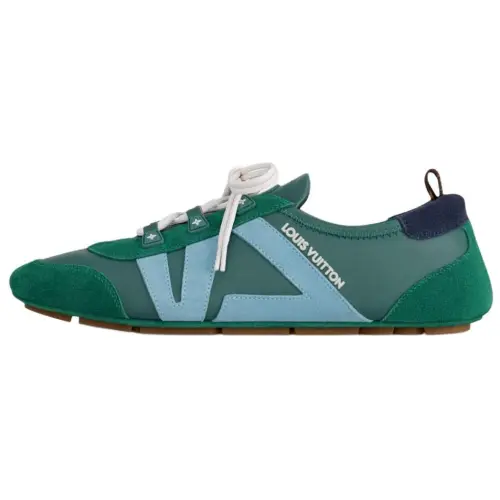 LOUIS VUITTON Sneakerina German Army Trainers Sheepskin Low top Casual Shoes Women's Green