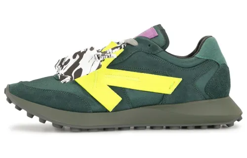 OFF WHITE Arrow Leather Low top Sports Casual Shoes Men's Green