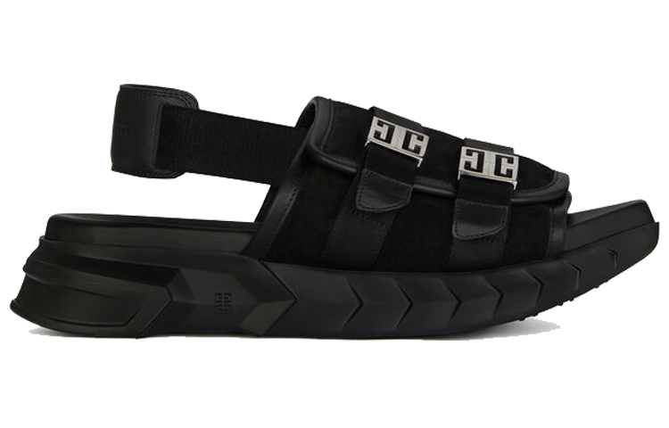 Givenchy Marshmallow Sandals Black Suede Leather