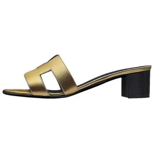 HERMES Oasis Slide Slippers Women's Gold