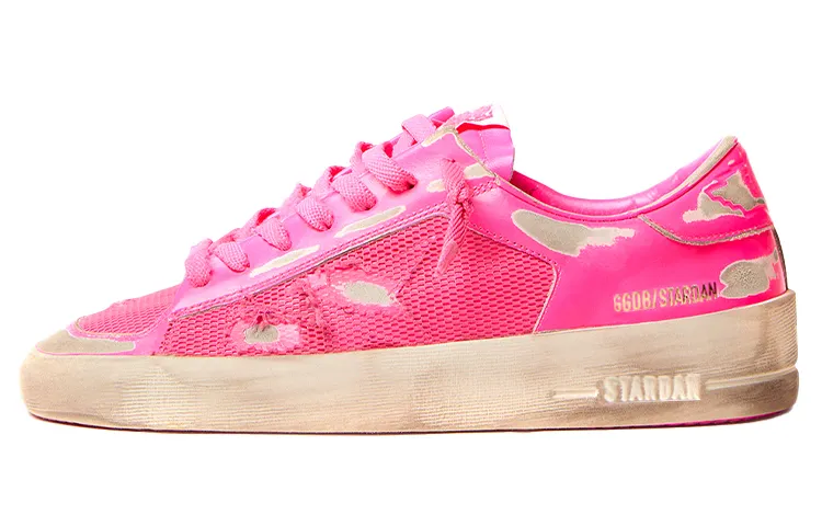 Golden Goose Stardan Stylish Skateboarding Shoes Women's Neon Pink