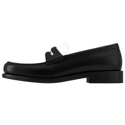LOUIS VUITTON Oxford Cow Leather Loafers Men's Black White