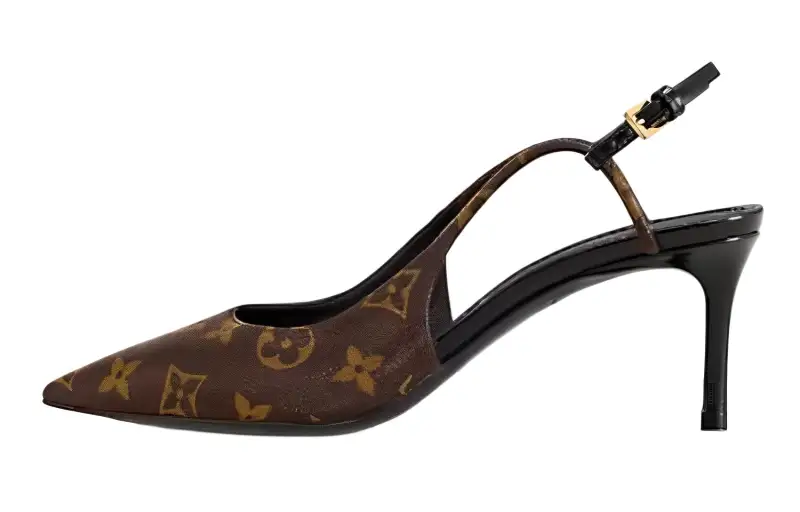 LOUIS VUITTON Chérie Slim Heel High Heels Women's Brown