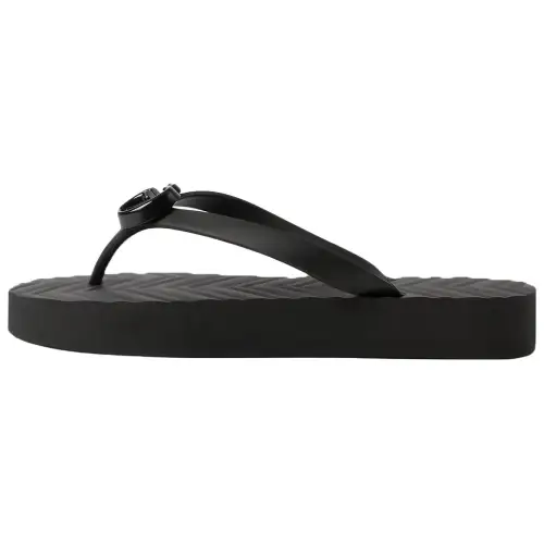 Gucci Wmns Chevron Thong Sandal 'Black' Women's