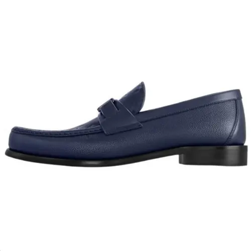 LOUIS VUITTON Major Cow Leather Loafers Men's Blue
