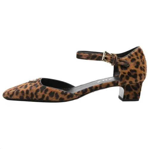PRADA Spool Heel High Heels 3.5cm Women's Brown