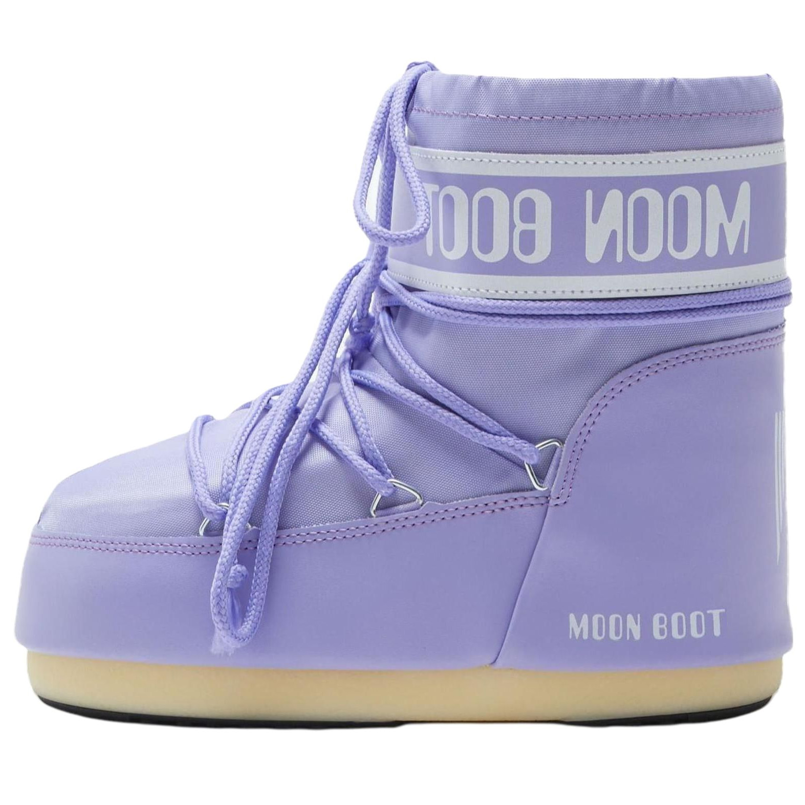 Сапоги Moon Boot Шнуровка (фиолетово-белые)