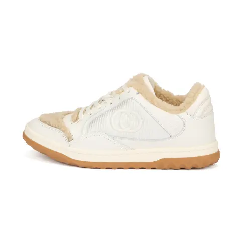 GUCCI MAC80 Leather Low top Casual Shoes Women's White