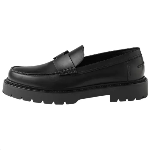 HERMES Klement Calfskin Loafers 3cm Men's Black