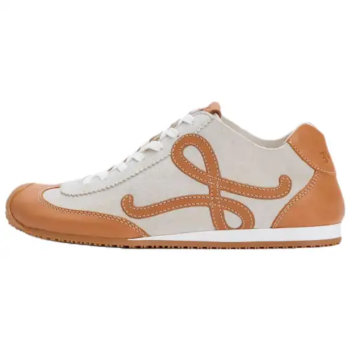 LOEWE Ballet Runner 2.0 Low top Casual Shoes Men's Soft White & Brown Umber