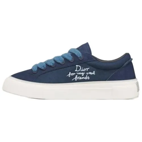 DIOR B33 Spin Dior And Hylton Nel Suede Low top Skateboard Shoes Men's Blue Limited Edition Numbered Edition