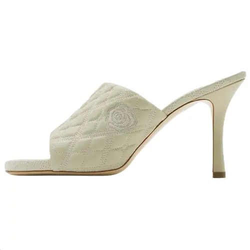 Burberry Slide Slippers 8.5cm Women's Light Green