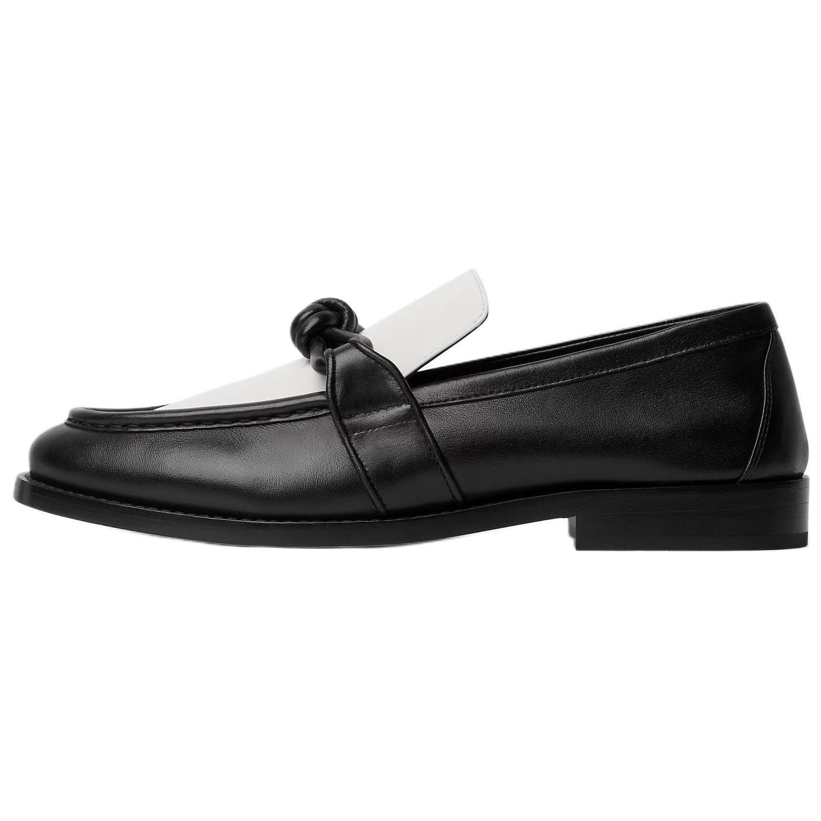 Bottega Veneta Astaire Calfskin Loafers Women's Black White