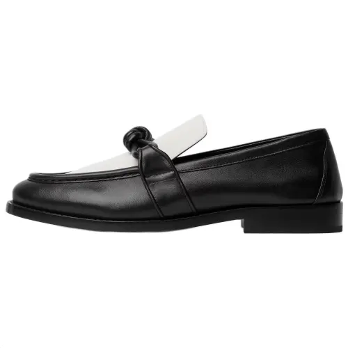 Bottega Veneta Astaire Calfskin Loafers Women's Black White