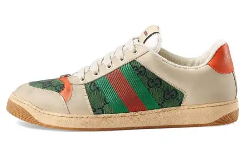 GUCCI Screener Distressed Shoes Stylish Skateboarding Shoes Men's Traffic Lights